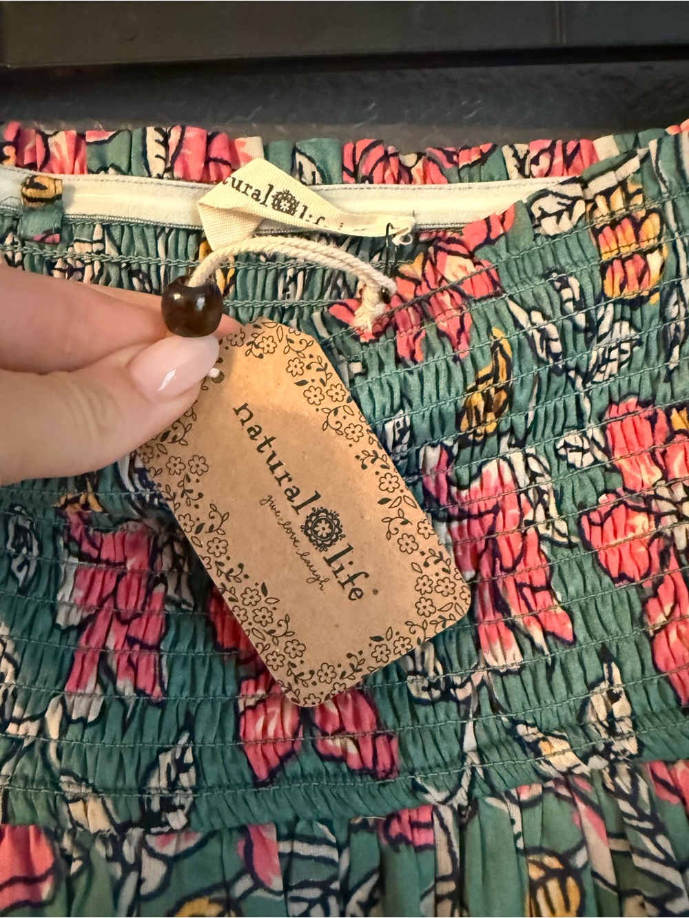 NATURAL LIFE • Flora Convertible Skirt - Teal Pink Lilies NWT Medium - Picture 7 of 9